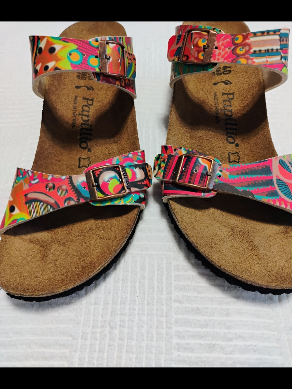 Papillio By Birkenstock MulticolorCork Wedge Sandals. Size 9- 9.5 Wide - Picture 11 of 12